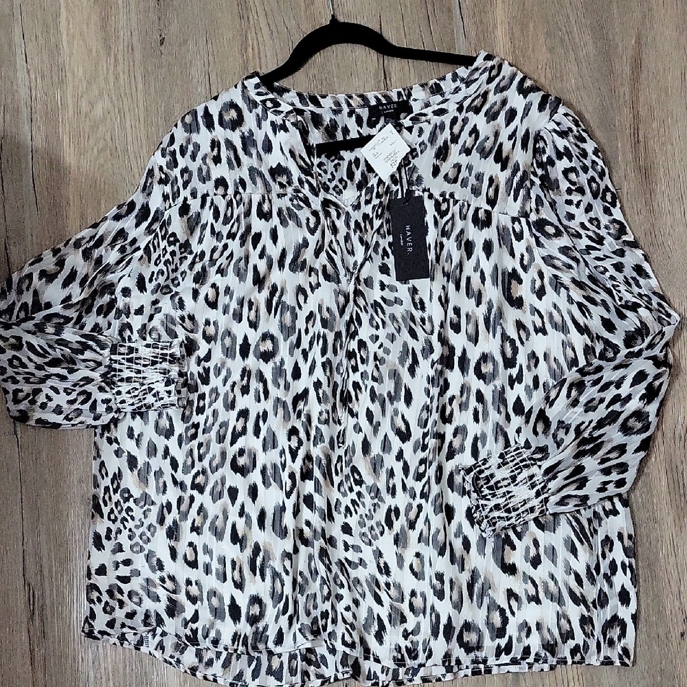 Have Monochrome Leopard Print Blouse